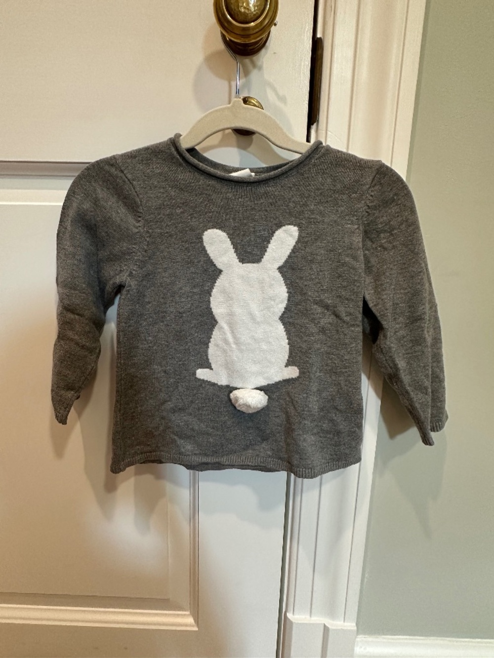H&M Gray Bunny Sweater 12-18M